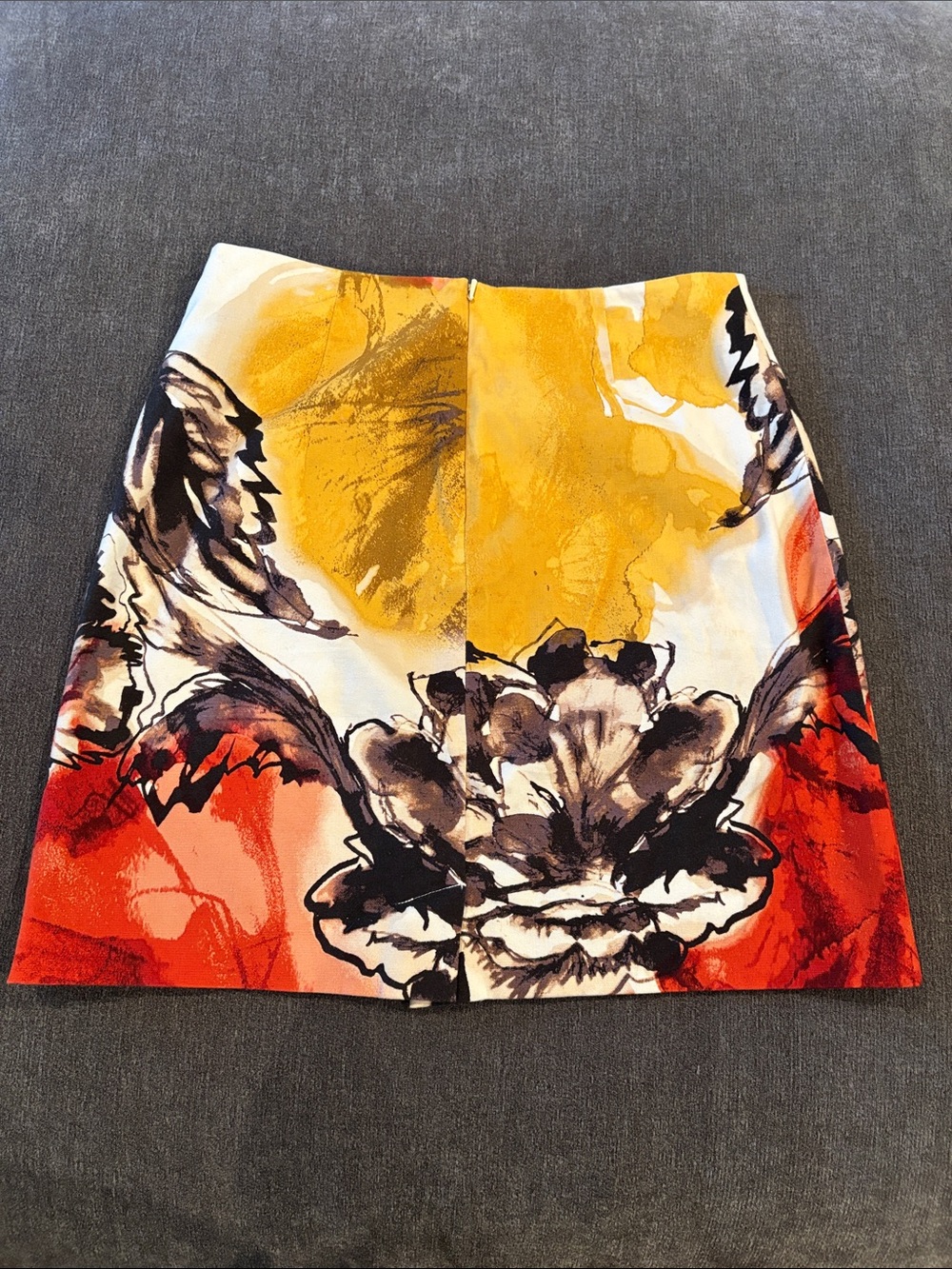 NIC+ZOE Vibrant Floral A-Line Skirt in Yellow, Red and Black - Picture 4 of 8